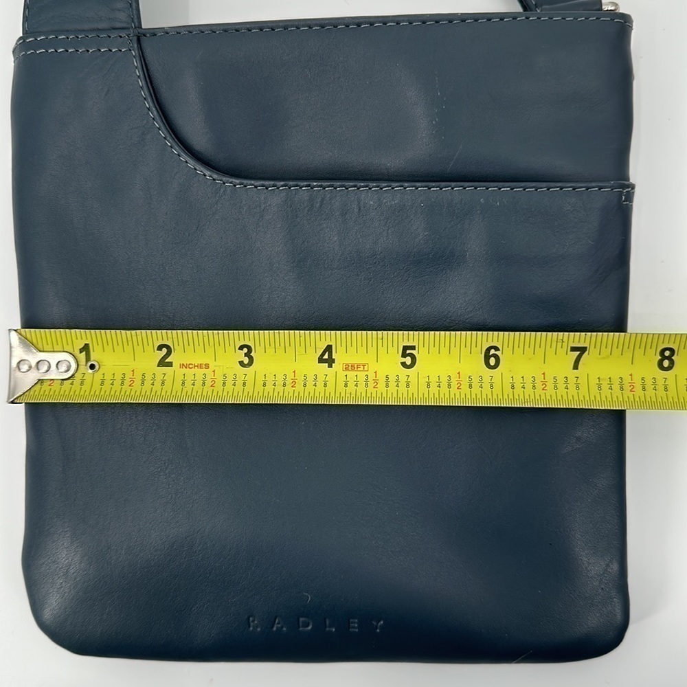Radley London Blue Leather Adjustable Strap Crossbody Purse - Picture 10 of 12